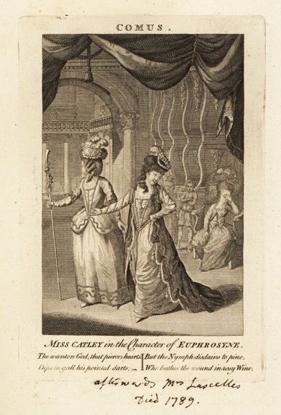 Miss Ann Catley in de rol van Euphrosyne in John Milton