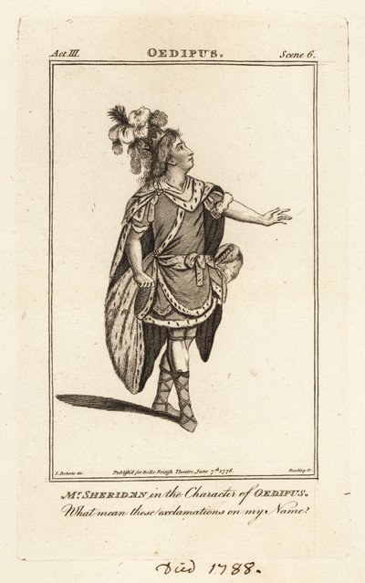 Mr Thomas Sheridan in de rol van Oedipus in John Dryden