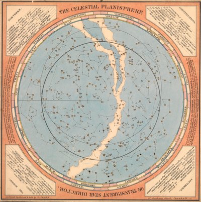 Het hemelse planisfeer of transparante sterrendirecteur, c.1850 door British School