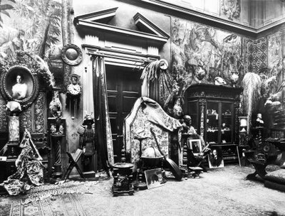 Atelier van de Florentijnse schilder Edoardo Gelli door Brogi Brogi