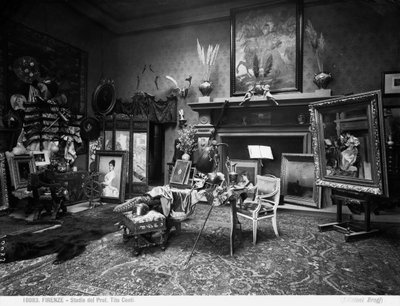 Het atelier van de schilder en professor Tito Conti, Florence door Brogi Brogi