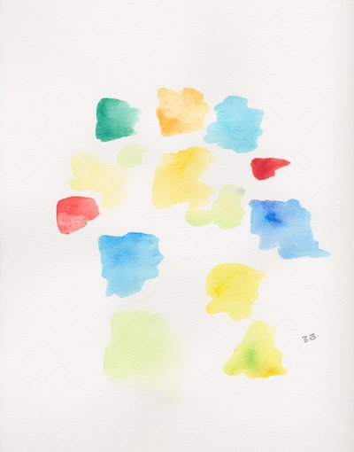 Kleurrijke vormen in aquarelstijl door Bronwyn Baker
