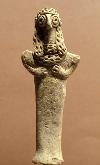 Beeldje van Asherah, Kanaänitisch, 999-600 v.Chr. (klei) door Bronze Age