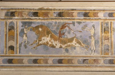 Stierspringen uit het paleiscomplex van Knossos door Bronze Age culture