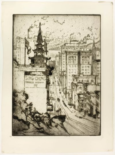 California Street, San Francisco door Bror Julius Olsson Nordfeldt