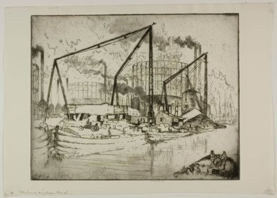 Het Illinois  Michigan-kanaal door Bror Julius Olsson Nordfeldt