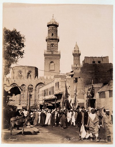 Feest in de straten van Caïro - fotografie door de gebroeders Zangali, eind 19e eeuw door Brothers Zangaki
