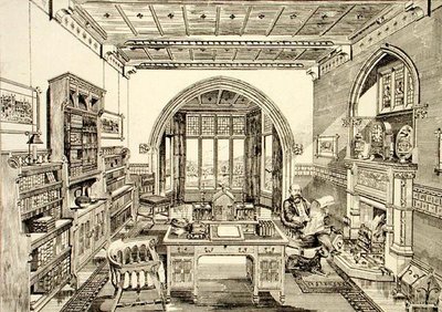 Interieur van een Bibliotheek door Bruce James Talbert
