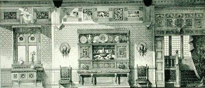 Zijaanzicht van een Eetkamer, uit 