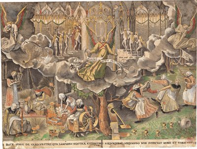 De gelijkenis van de wijze en dwaze maagden door Bruegel