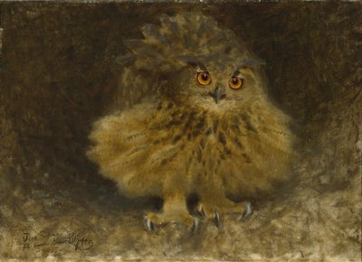 Een oehoe, 1905 door Bruno Andreas Liljefors