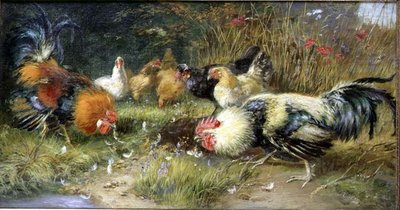 Gevogelte in een landschap door Bruno Andreas Liljefors