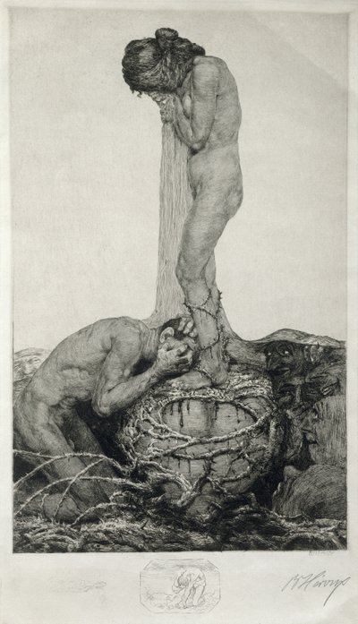 Verdriet, 1916 door Bruno Heroux