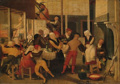 Feest in een bordeel, c.1540 door Brunswick Monogrammist