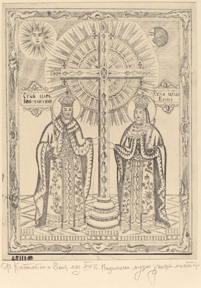 Sint Constantijn en Sint Helena door Bulgarian 19th Century
