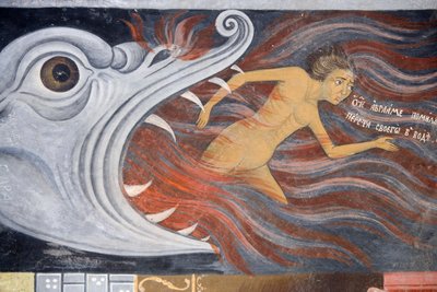 Bulgarije, Rila-klooster, fresco in de kerk van de Geboorte van de Maagd door Bulgarian School