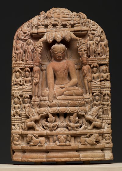 Plaquette met episodes uit het leven van Shakyamuni Boeddha door Burmese School