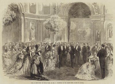 Bal in het Hotel de Ville, Parijs, op 17 februari, ontvangst van de aartshertog Albert van Oostenrijk door Burn Smeeton