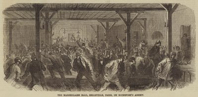 De Marseillaise Hall, Belleville, Parijs, bij de arrestatie van Rochefort door Burn Smeeton
