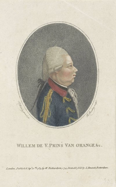 Portret van Willem V, prins van Oranje-Nassau door Burnet Reading