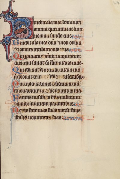 Beginletter B: Een adelaar die een steen in een fontein duwt door Bute Master