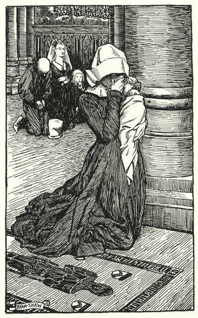 Illustratie voor The Cloister and The Hearth door Charles Reade (litho) door Byam (after) Shaw