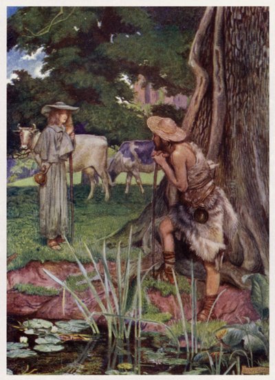 "Naar de stad Walsingham / De weg is moeilijk om te gaan" door Byam (after) Shaw