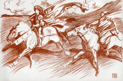 De ridder en zijn metgezellen, 1898 door Byam Shaw