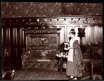 Gast die thee drinkt in het Hotel Marie Antoinette, 1895 of 1896 door Byron Company