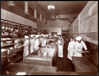 De keuken van het Philadelphia Ritz-Carlton Hotel, 1913 door Byron Company