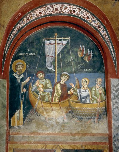 Verschijning van Heilige Nicolaas aan schipbreukelingen (detail) door Byzantine