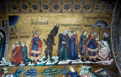 Byzantijnse architectuur: het leven van Sint Isidorus van Chios door Byzantine
