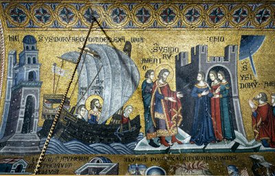 Byzantijnse architectuur: het leven van Sint Isidorus van Chios door Byzantine