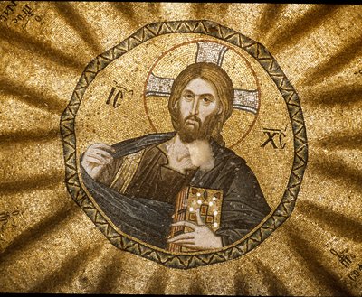 Christus pantocrator (of Christus in glorie) (Mozaïek) door Byzantine