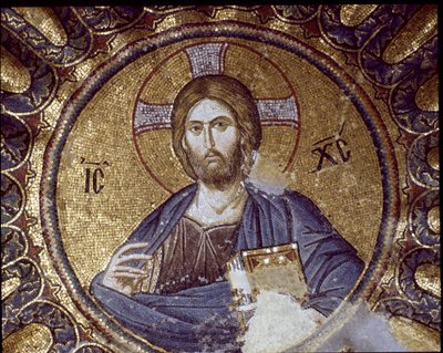 Christus Pantocrator (mozaïek) door Byzantine