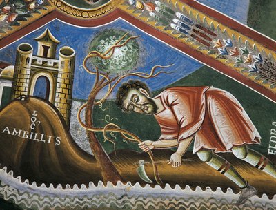 Eldrad bewerkt de grond in Ambilly, Provence, detail (detail) door Byzantine