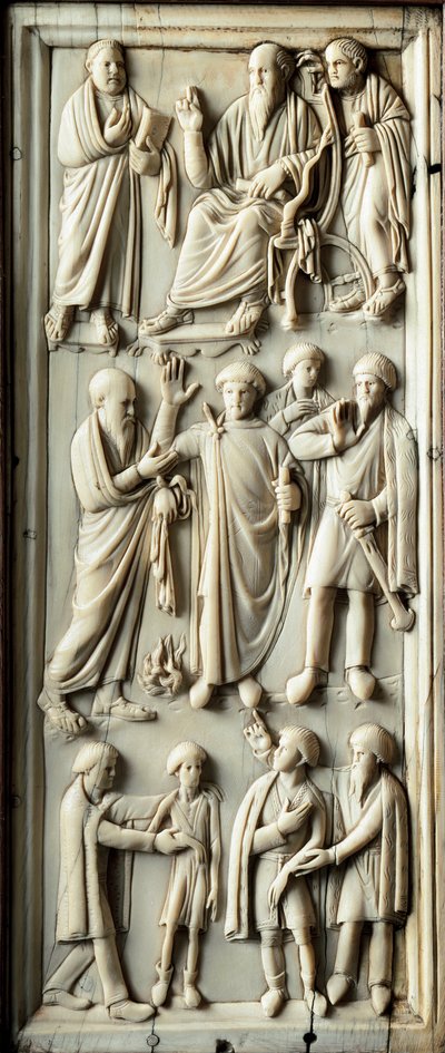 Episode uit het leven van Sint Paulus van Tarsus. Ivoren diptiek. 5e eeuw. Florence, Museo Nazionale del Bargello door Byzantine
