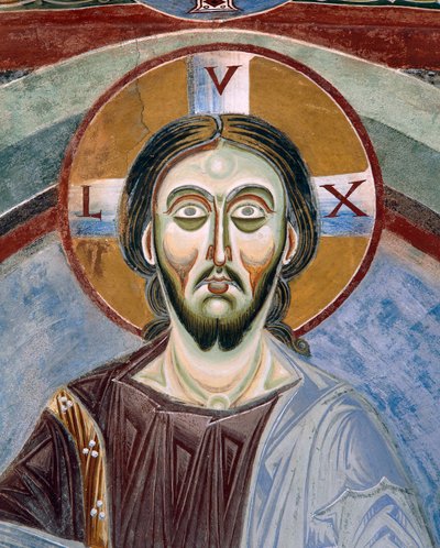 Gezicht van Christus Pantocrator (detail) door Byzantine