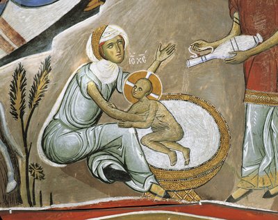Fresco van de Maagd Maria en Jezus Christus, Panagia Too Araka, Byzantijns, Troodosgebergte, Cyprus door Byzantine
