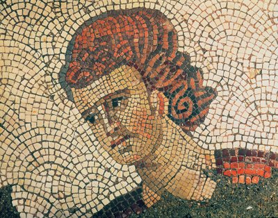 Hoofd van een Romeinse soldaat, vloer van het Grand Imperial Palace, Constantinopel, 5e-6e eeuw door Byzantine