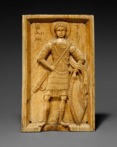 Icoon met Sint Demetrios, 950-1000 door Byzantine