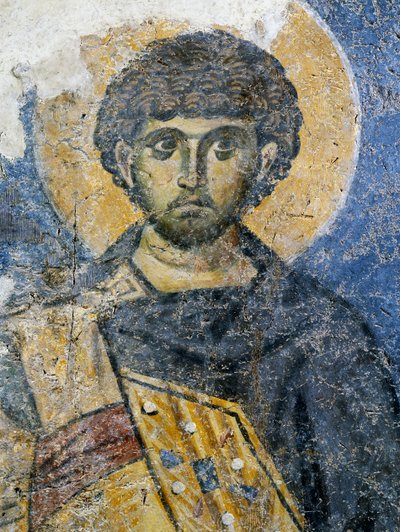 Mercurius van Caesarea, fragment van een fresco uit Sint-Maria van Constantinopel (nu Odalar Moskee) door Byzantine
