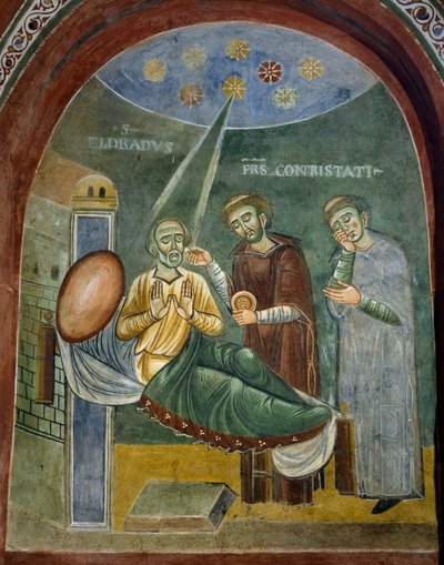 Sint Eldrad sterft en ontvangt de Eucharistie, detail (detail) door Byzantine