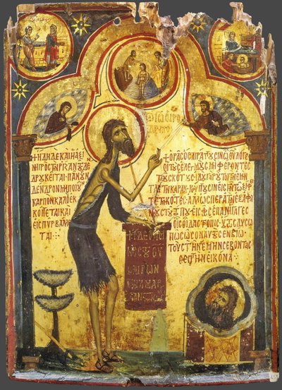 Sint Johannes de Voorloper met scènes uit zijn leven, 13e eeuw door Byzantine