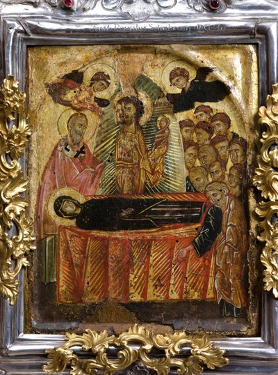 Greco-Byzantijns icoon van de Tenhemelopneming of Ontslapen van de Maagd, voor de 11e eeuw door Byzantine Byzantine