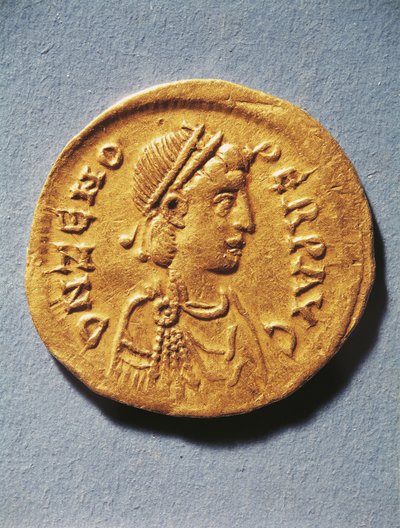Numismatiek, Oud Rome, Munt die Zeno, Keizer van het Byzantijnse Rijk, voorstelt door Byzantine Byzantine