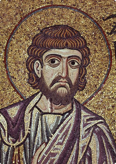 De profeet Zacharia (detail) van interieurmozaïeken in de Basiliek van San Marco, 12e eeuw door Byzantine Byzantine