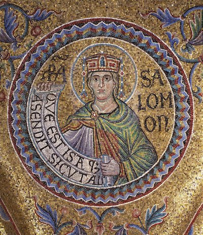 Koning Salomo (detail) van interieurmozaïeken in de Basiliek van San Marco, 13e eeuw door Byzantine Byzantine