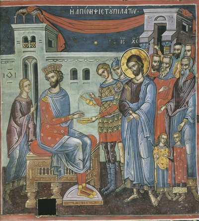Pilatus wast zijn handen door Byzantine Byzantine