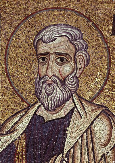 De profeet Haggai (detail) van interieurmozaïeken in de St. Marks Basiliek, 12e eeuw door Byzantine Byzantine